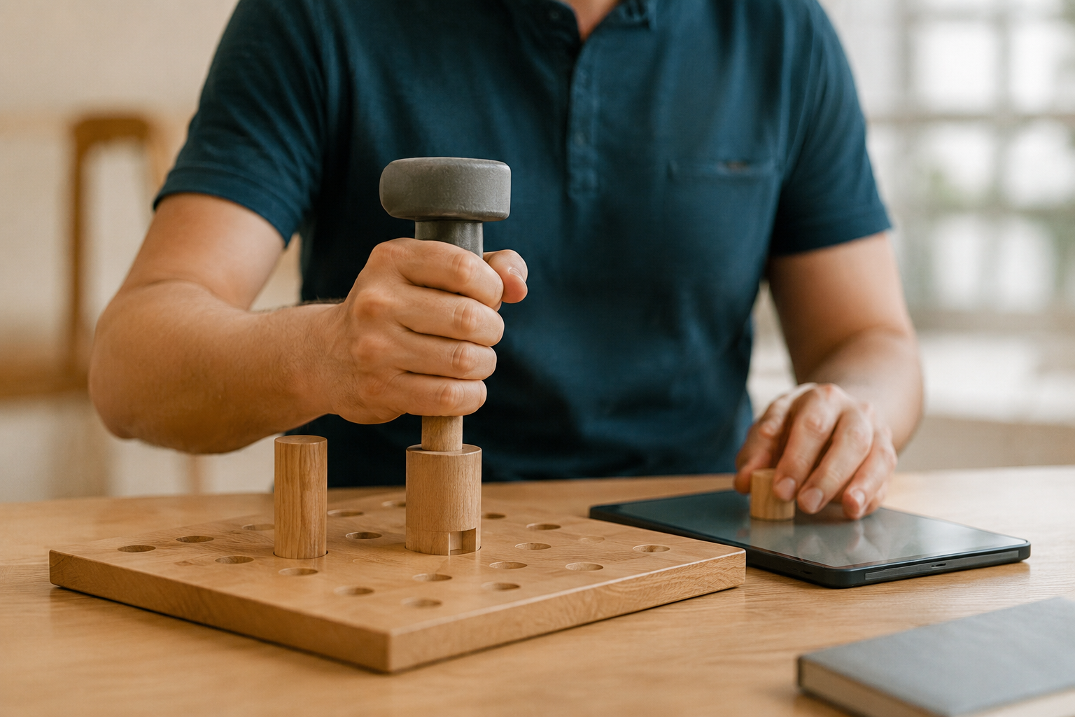 Occupational therapy pegboard exercise